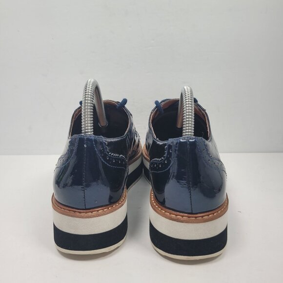 Halogen X Atlantic Pacific Women's Navy Patent Platform Oxford US Size 8M - Picture 4 of 8